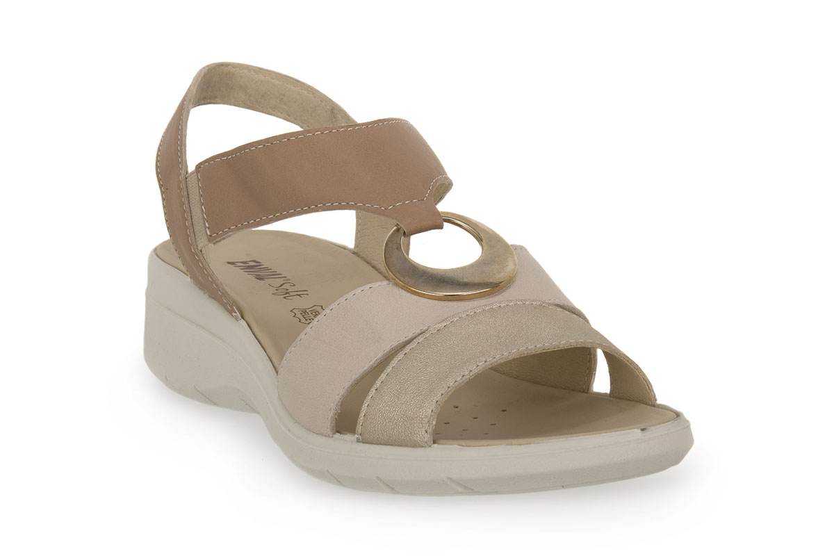 Enval Soft D.Charlotte Sandali Con Zeppa Donna, Pelle Morbida E Comoda, Colore Nero, Taglia 40 EU - 3