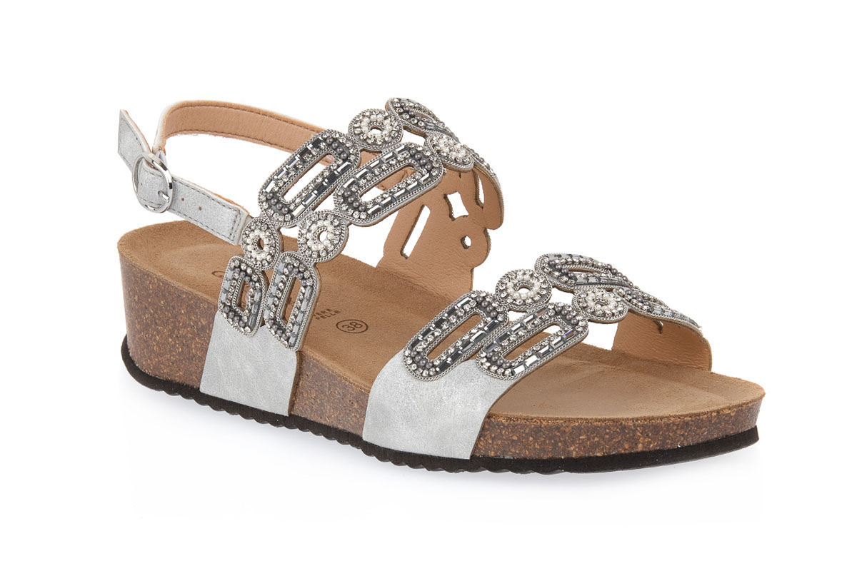 Grunland Dato – Ciabatta Donna In Gomma, Colore Argento, Taglia 39, Ecologica