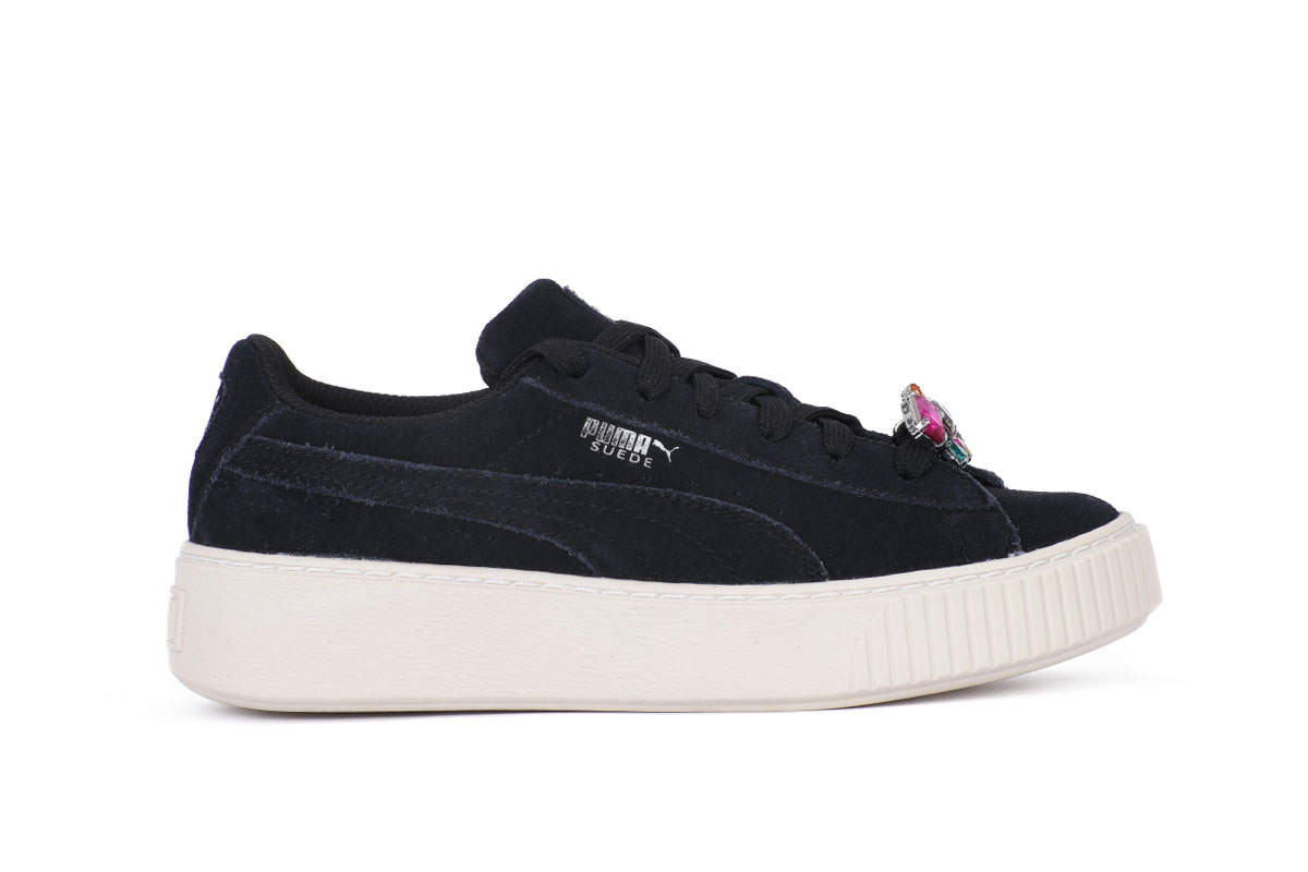 puma suede platform nere e bianche