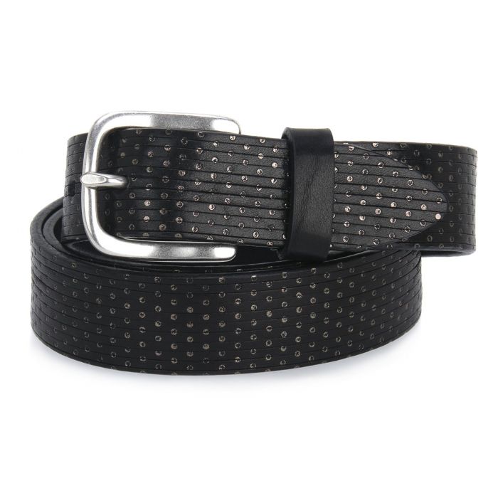 Malu Shoes Cintura uomo nera in pelle scamosciata e tela regolabile fibbia NERO - Accessori Cinture Uomo 15,00