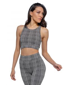 HEART & SOUL RIVIERA HOUNDSTOOTH TOP