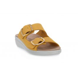 Grunland DABY Ciabatta Donna In Pelle Blu - Comoda Zeppa 2cm, Taglia 37 - Primavera/Estate