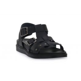 Sandali in vitello nero e specchio argento – Gallucci Shoes